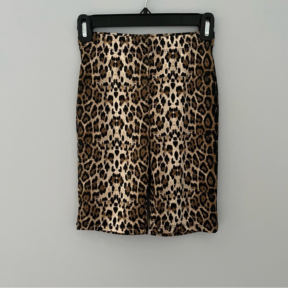 Akira Biker Shorts Womens Small Animal Leopard Print Stretch Outdoor Casual
